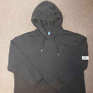 Old Navy Women's Long Sleeve Fleece Pullover Hoodie Dress Solid Black XL Tall